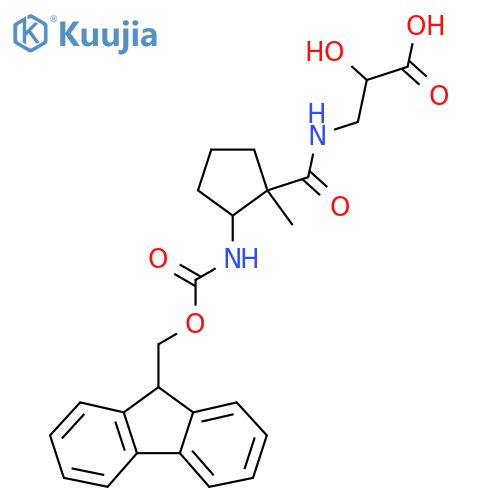 3-{2-({(9H-fluoren-9-yl)methoxycarbonyl}amino)-1-methylcyclopentylformamido}-2-hydroxypropanoic acid structure