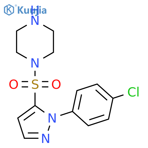 1-{[1-(4-chlorophenyl)-1H-pyrazol-5-yl]sulfonyl}piperazine structure