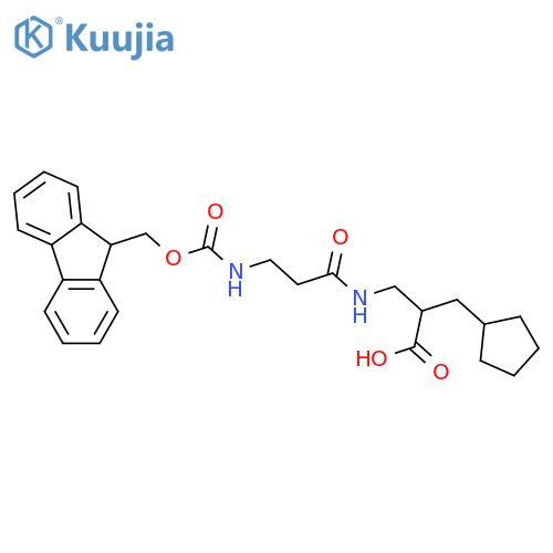 2-(cyclopentylmethyl)-3-3-({(9H-fluoren-9-yl)methoxycarbonyl}amino)propanamidopropanoic acid structure