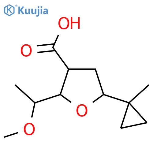 2-(1-methoxyethyl)-5-(1-methylcyclopropyl)oxolane-3-carboxylic acid structure