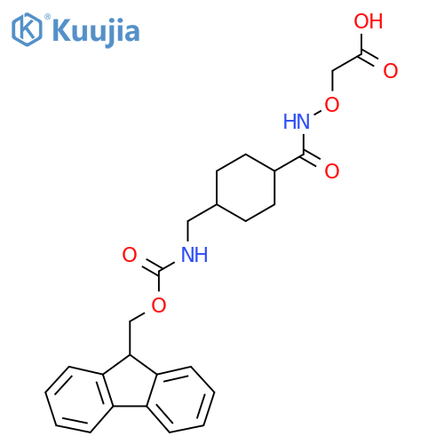 2-[({4-[({[(9H-fluoren-9-yl)methoxy]carbonyl}amino)methyl]cyclohexyl}formamido)oxy]acetic acid structure