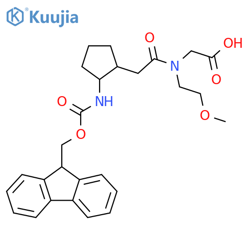 2-{2-2-({(9H-fluoren-9-yl)methoxycarbonyl}amino)cyclopentyl-N-(2-methoxyethyl)acetamido}acetic acid structure