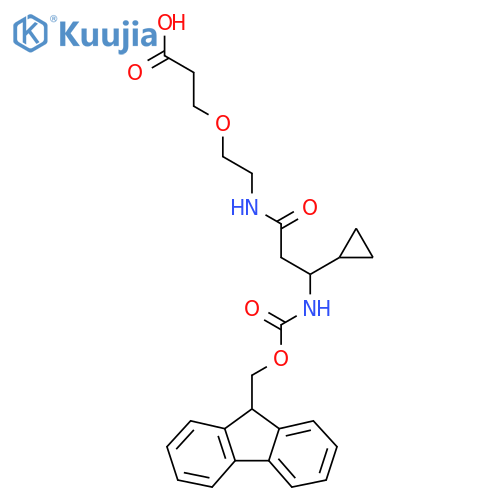 3-{2-3-cyclopropyl-3-({(9H-fluoren-9-yl)methoxycarbonyl}amino)propanamidoethoxy}propanoic acid structure
