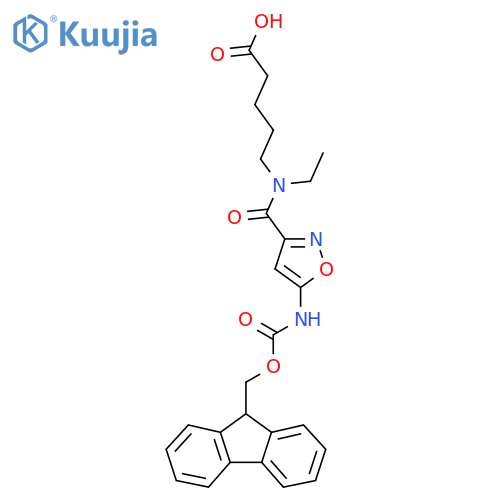 5-{N-ethyl-1-5-({(9H-fluoren-9-yl)methoxycarbonyl}amino)-1,2-oxazol-3-ylformamido}pentanoic acid structure