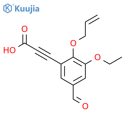 3-3-ethoxy-5-formyl-2-(prop-2-en-1-yloxy)phenylprop-2-ynoic acid structure