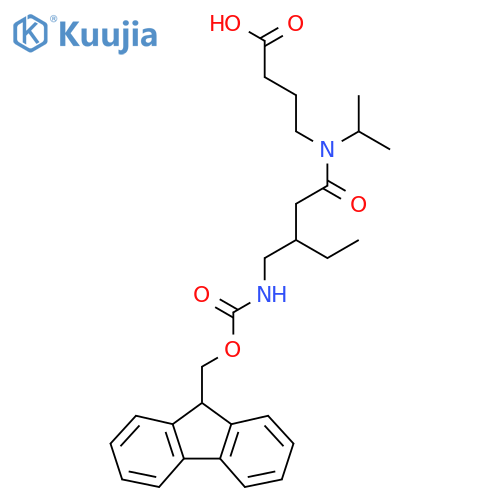 4-{3-({(9H-fluoren-9-yl)methoxycarbonyl}amino)methyl-N-(propan-2-yl)pentanamido}butanoic acid structure