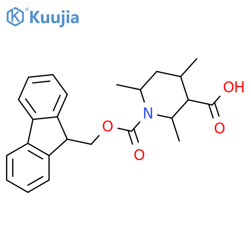 1-{(9H-fluoren-9-yl)methoxycarbonyl}-2,4,6-trimethylpiperidine-3-carboxylic acid structure