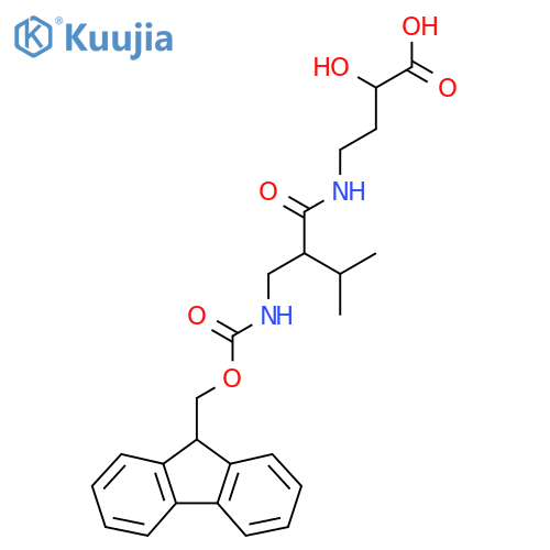 4-{2-({(9H-fluoren-9-yl)methoxycarbonyl}amino)methyl-3-methylbutanamido}-2-hydroxybutanoic acid structure