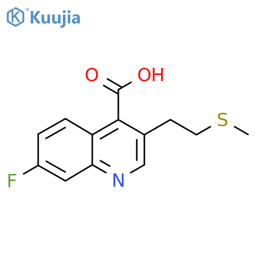 7-fluoro-3-2-(methylsulfanyl)ethylquinoline-4-carboxylic acid structure