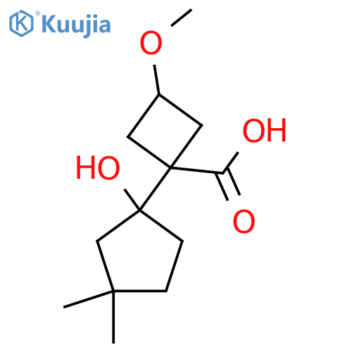 1-(1-Hydroxy-3,3-dimethylcyclopentyl)-3-methoxycyclobutane-1-carboxylic acid structure