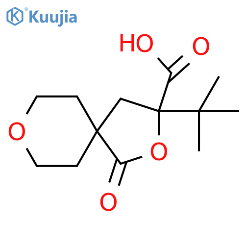 3-tert-butyl-1-oxo-2,8-dioxaspiro4.5decane-3-carboxylic acid structure