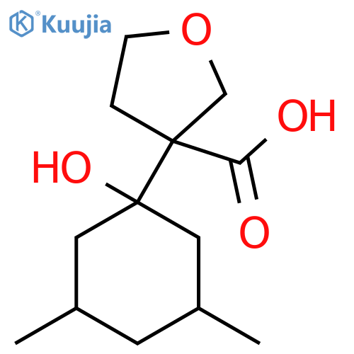 3-(1-hydroxy-3,5-dimethylcyclohexyl)oxolane-3-carboxylic acid structure