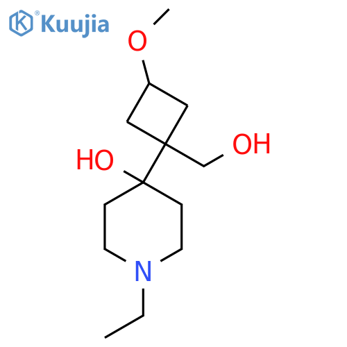 1-ethyl-4-1-(hydroxymethyl)-3-methoxycyclobutylpiperidin-4-ol structure