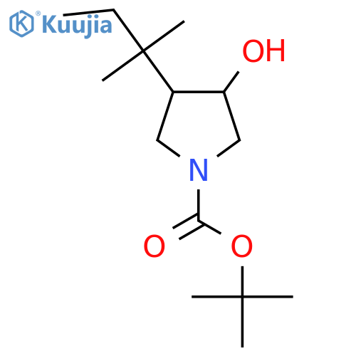 tert-butyl 3-hydroxy-4-(2-methylbutan-2-yl)pyrrolidine-1-carboxylate structure