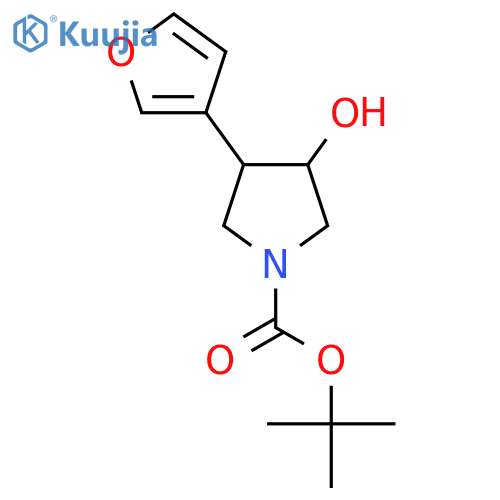 Tert-butyl 3-(furan-3-yl)-4-hydroxypyrrolidine-1-carboxylate structure