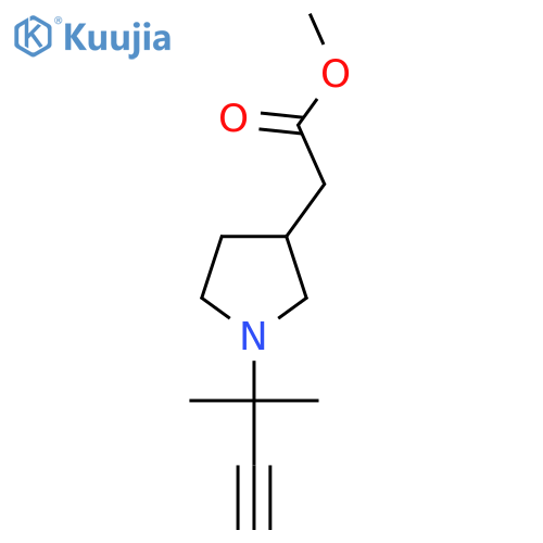 methyl 2-1-(2-methylbut-3-yn-2-yl)pyrrolidin-3-ylacetate structure