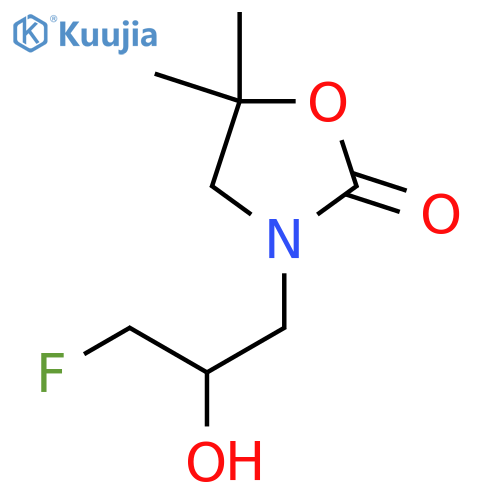 3-(3-fluoro-2-hydroxypropyl)-5,5-dimethyl-1,3-oxazolidin-2-one structure