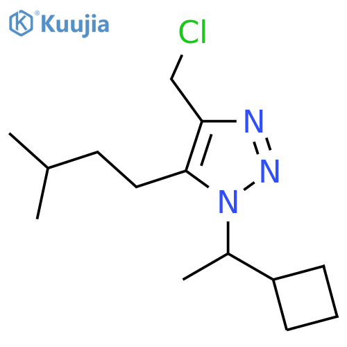 4-(chloromethyl)-1-(1-cyclobutylethyl)-5-(3-methylbutyl)-1H-1,2,3-triazole structure
