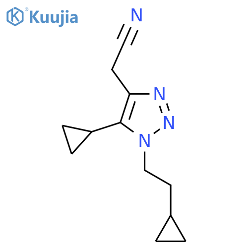 2-5-cyclopropyl-1-(2-cyclopropylethyl)-1H-1,2,3-triazol-4-ylacetonitrile structure