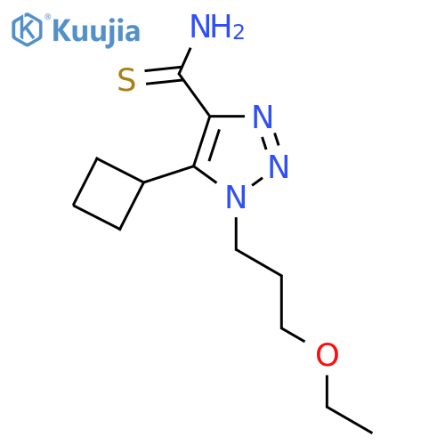 5-cyclobutyl-1-(3-ethoxypropyl)-1H-1,2,3-triazole-4-carbothioamide structure