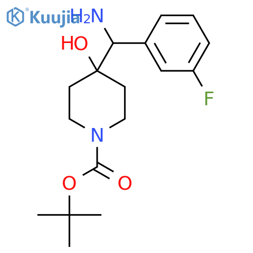 tert-butyl 4-amino(3-fluorophenyl)methyl-4-hydroxypiperidine-1-carboxylate structure