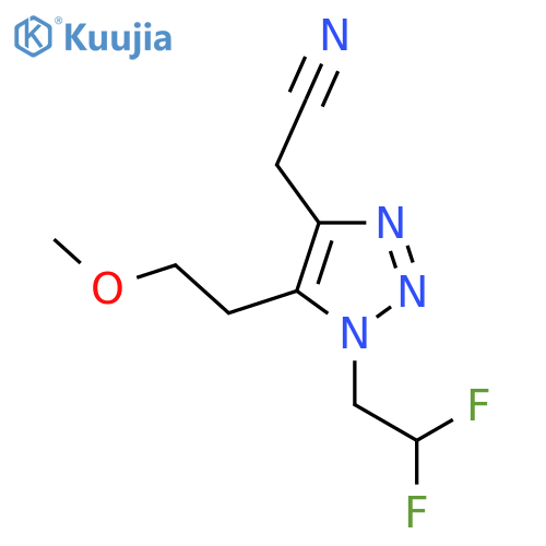 2-1-(2,2-difluoroethyl)-5-(2-methoxyethyl)-1H-1,2,3-triazol-4-ylacetonitrile structure