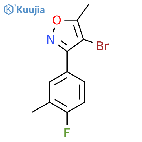 4-bromo-3-(4-fluoro-3-methylphenyl)-5-methyl-1,2-oxazole structure
