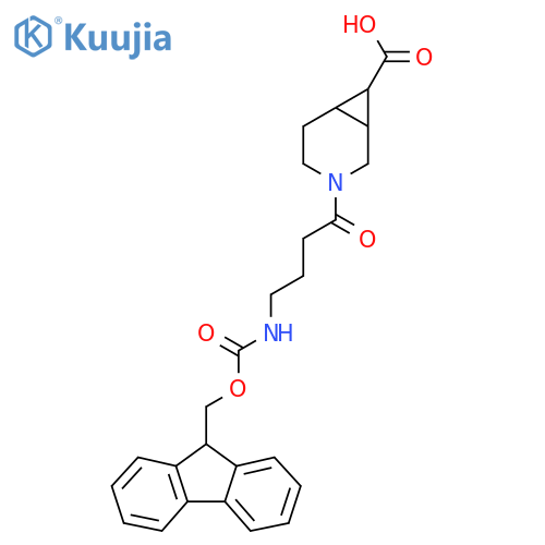 3-4-({(9H-fluoren-9-yl)methoxycarbonyl}amino)butanoyl-3-azabicyclo4.1.0heptane-7-carboxylic acid structure