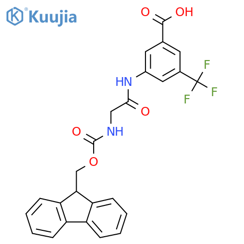 3-2-({(9H-fluoren-9-yl)methoxycarbonyl}amino)acetamido-5-(trifluoromethyl)benzoic acid structure