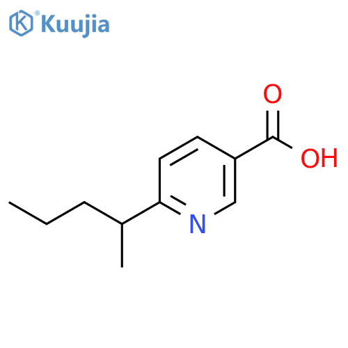 6-(pentan-2-yl)pyridine-3-carboxylic acid structure