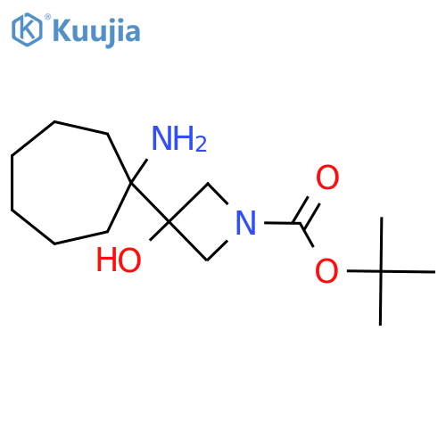 Tert-butyl 3-(1-aminocycloheptyl)-3-hydroxyazetidine-1-carboxylate structure