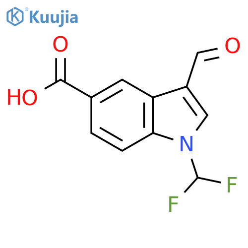 1-(difluoromethyl)-3-formyl-1H-indole-5-carboxylic acid structure