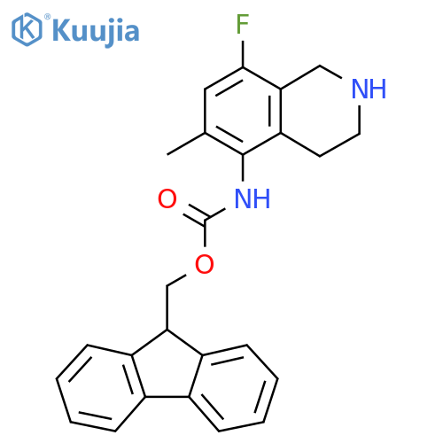 9H-fluoren-9-ylmethyl N-(8-fluoro-6-methyl-1,2,3,4-tetrahydroisoquinolin-5-yl)carbamate structure