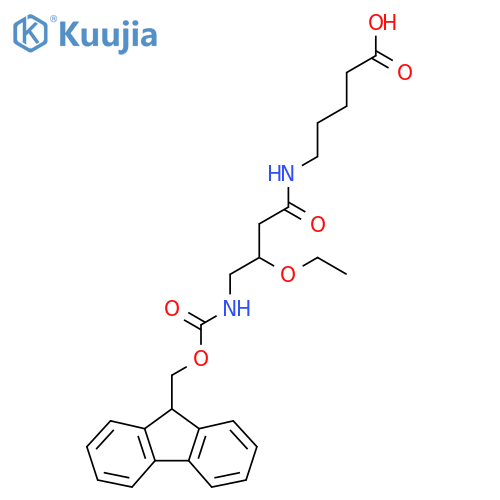 5-3-ethoxy-4-({(9H-fluoren-9-yl)methoxycarbonyl}amino)butanamidopentanoic acid structure