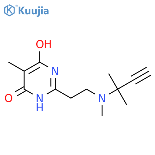 6-hydroxy-5-methyl-2-{2-methyl(2-methylbut-3-yn-2-yl)aminoethyl}-3,4-dihydropyrimidin-4-one structure