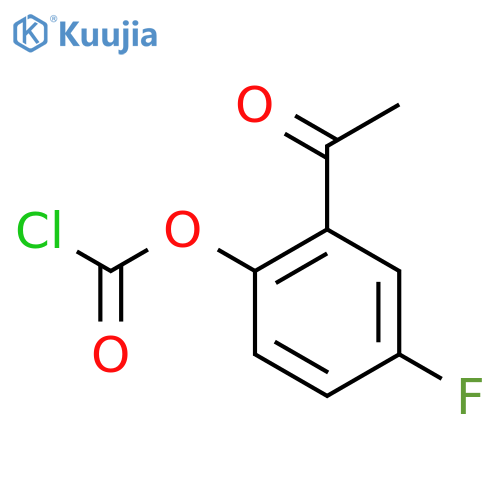 2-acetyl-4-fluorophenyl chloroformate structure