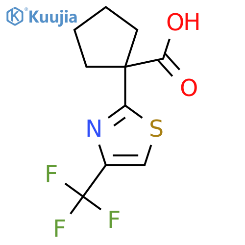 1-4-(trifluoromethyl)-1,3-thiazol-2-ylcyclopentane-1-carboxylic acid structure