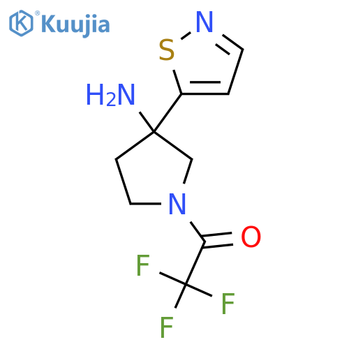 1-3-amino-3-(1,2-thiazol-5-yl)pyrrolidin-1-yl-2,2,2-trifluoroethan-1-one structure
