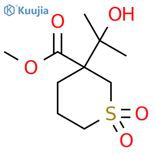 methyl 3-(2-hydroxypropan-2-yl)-1,1-dioxo-1lambda6-thiane-3-carboxylate structure