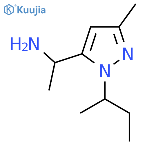1-1-(butan-2-yl)-3-methyl-1H-pyrazol-5-ylethan-1-amine structure
