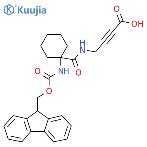 4-{1-({(9H-fluoren-9-yl)methoxycarbonyl}amino)cyclohexylformamido}but-2-ynoic acid structure