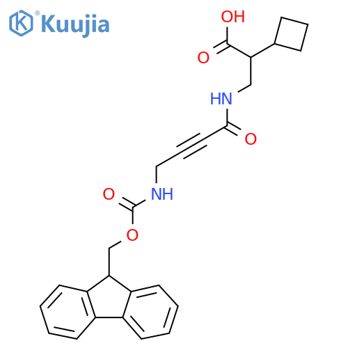 2-cyclobutyl-3-4-({(9H-fluoren-9-yl)methoxycarbonyl}amino)but-2-ynamidopropanoic acid structure
