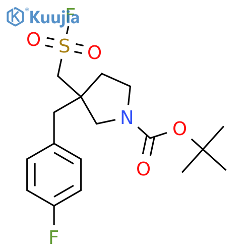 tert-butyl 3-(4-fluorophenyl)methyl-3-(fluorosulfonyl)methylpyrrolidine-1-carboxylate structure