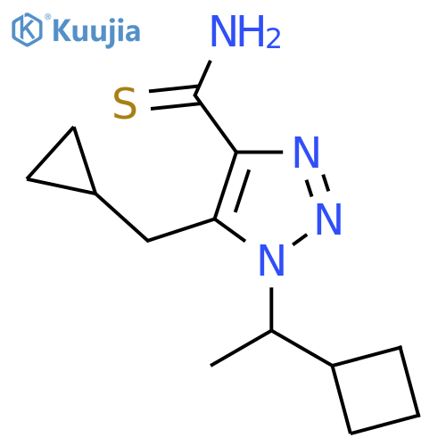 1-(1-cyclobutylethyl)-5-(cyclopropylmethyl)-1H-1,2,3-triazole-4-carbothioamide structure