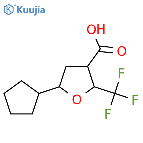 5-cyclopentyl-2-(trifluoromethyl)oxolane-3-carboxylic acid structure