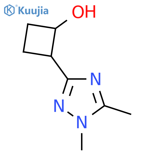 2-(dimethyl-1H-1,2,4-triazol-3-yl)cyclobutan-1-ol structure