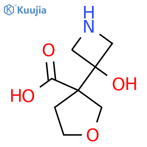 3-(3-hydroxyazetidin-3-yl)oxolane-3-carboxylic acid structure