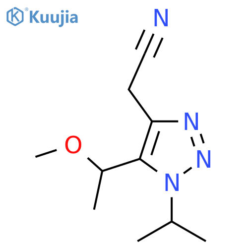 2-5-(1-methoxyethyl)-1-(propan-2-yl)-1H-1,2,3-triazol-4-ylacetonitrile structure