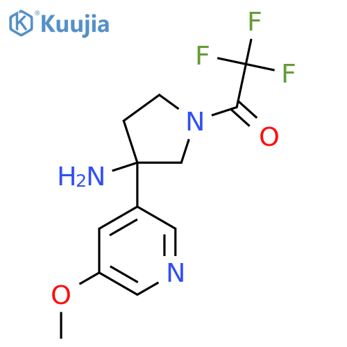 1-3-amino-3-(5-methoxypyridin-3-yl)pyrrolidin-1-yl-2,2,2-trifluoroethan-1-one structure
