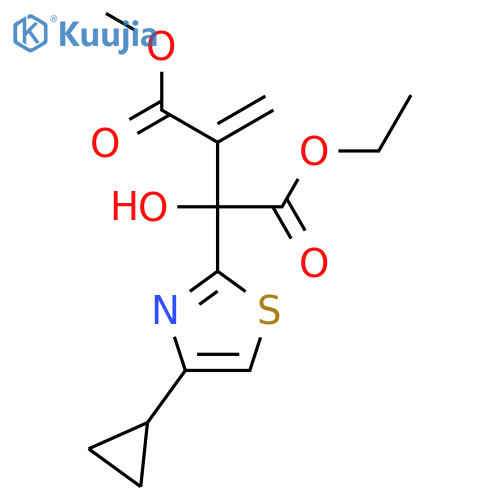 1-Ethyl 4-methyl 2-(4-cyclopropyl-1,3-thiazol-2-yl)-2-hydroxy-3-methylidenebutanedioate structure